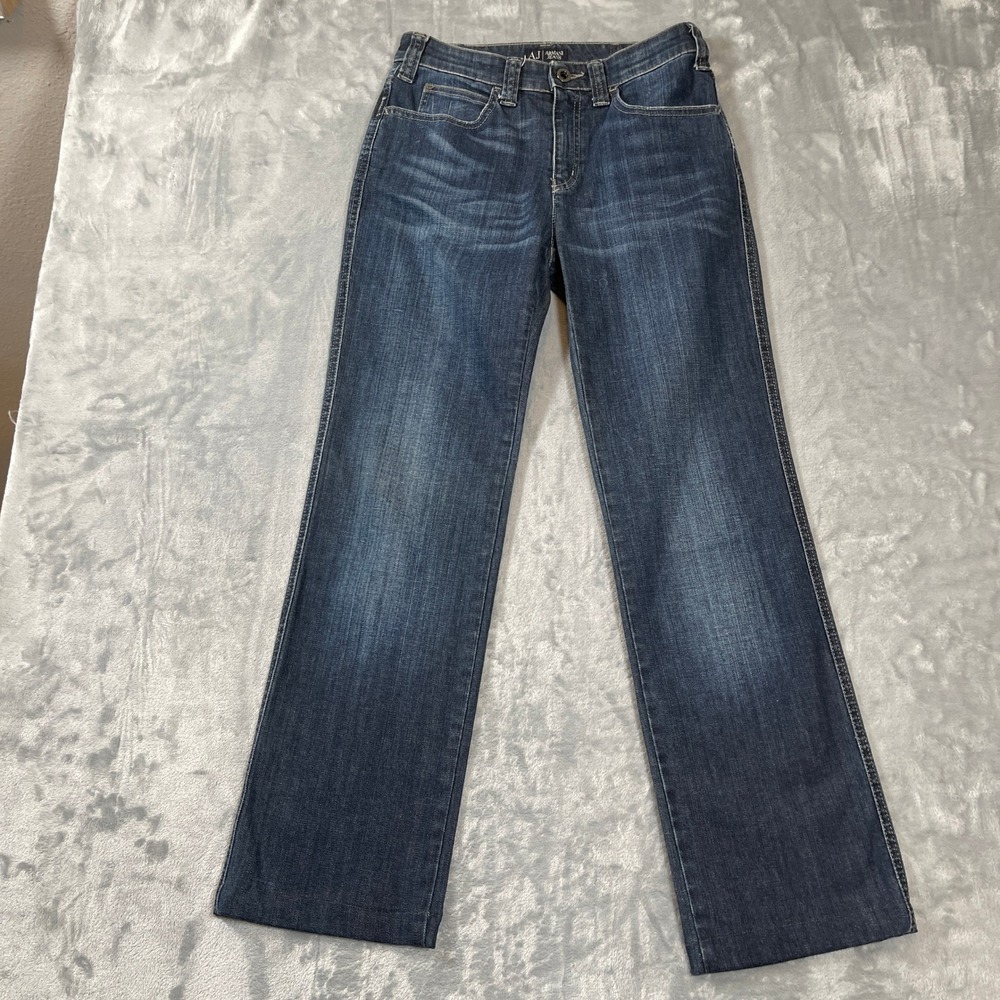 Armani Jeans Mens EU 28 Dark Wash Straight Leg Stretch Denim Blue Pants‎ Italy